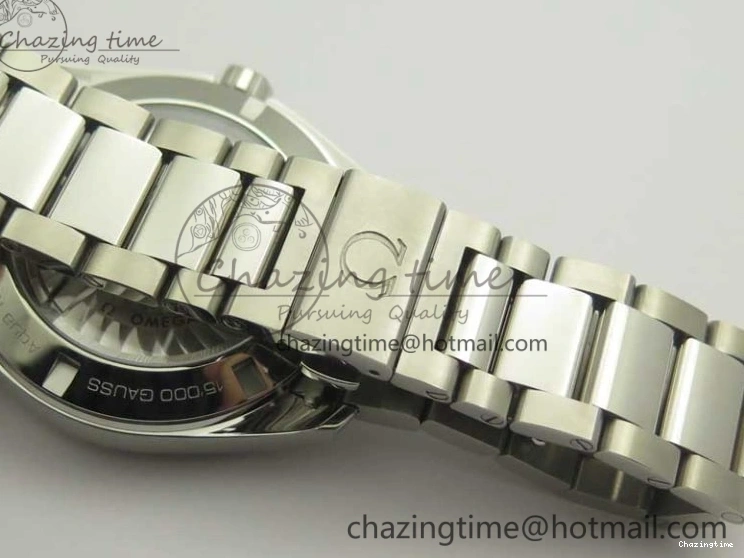 0421 FlexibleFit Aqua Terra 150M SS VSF 1:1 Best Edition Black Wave Textured Dial RG Hand on SS Bracelet A8500 Super Clone 8032